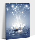 GUTTATY Zen Floral Canvas Wall Art, Water Lily Bloom Picture, Lotus Flower Canvas Art Print, Spiritual Zen Wall Picture, Meditation Spiritual Zen Flower Print for Yoga Spa Spiritual Room 32x48 inch