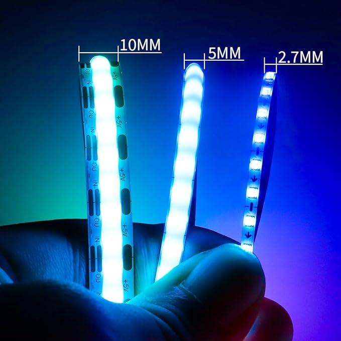 160LEDs/m 13.1FT WS2812B WS2812 LED Strip,5mm Width Individually Addressable Dream Color Flexible Smart Light Tape for Bedroom,Kitchen,Stage,TV Backlight,DC5V