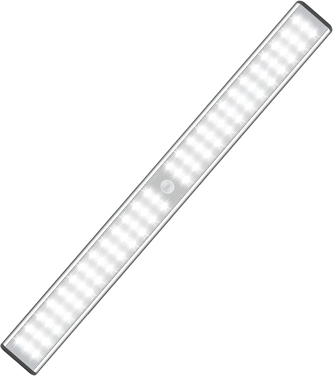 MOSTON Super Bright Rechargeable Closet Lights 78 LED Motion Sensor Night Lighting for Kitchen Cabinet,Under Counter.Built-in 2500mAh Battery Powered. Cordless Magnetic Lamp Stick on Anywhere
