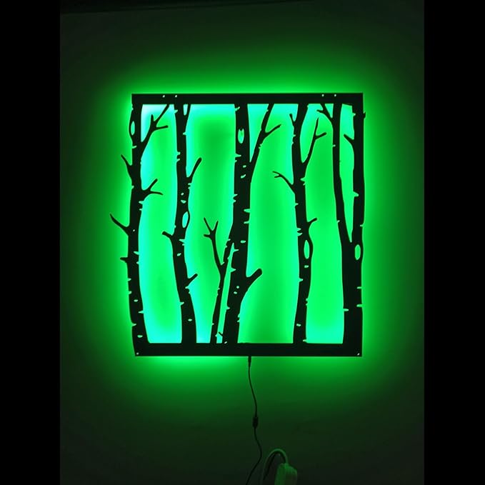 Led Tree Branch Lights For Wall, Tree Branches Metal Wall Art With Rgb Color Changing Led, Metal Wall Decor, Tree Branches Rgb Light Sign, Tree Neon Light Sign, Tree Wall Sign, 6 inches