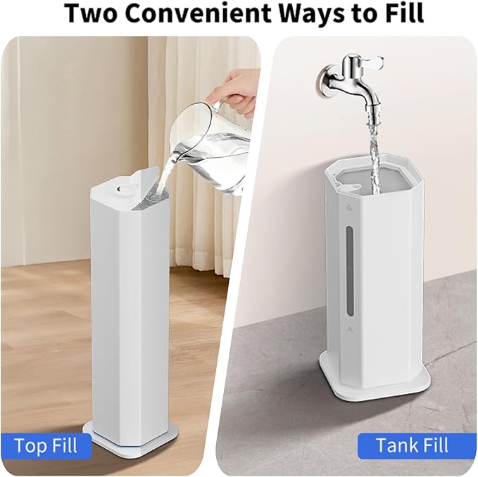 Humidifiers for Bedroom - GloryAir 2.38Gal/9L Top Fill Cool Mist Humidifier for Large Room 500ft² 120H Last with Auto Mode 7-Color Light Humidistat Aroma Box Quiet Humidifiers for Plants Baby & Adults