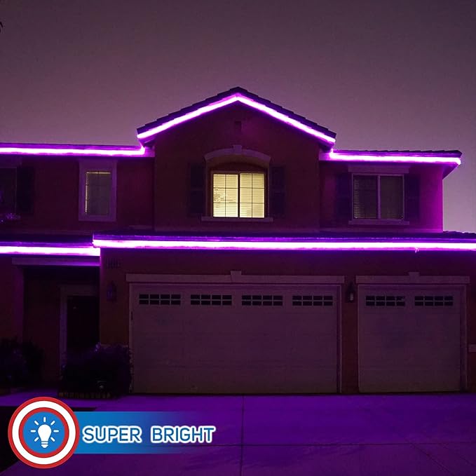 Russell Decor 200ft/60m Led Rope Lights Lamps Kit Indoor Outdoor Decorative Lighting for Party Wedding Valentine's Day Backyard Patio Deck Bright Flexible String Tube Lights Waterproof- Pink