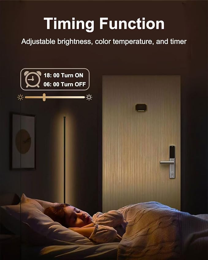 Smart RGB Corner Floor Lamp - 1700 Lumen LED with APP, Remote & Button Control, Color Changing Ambient Mood Lighting for Living Room, Bedroom, Game Room, Home Decor