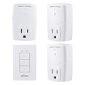 BN-LINK Mini Wireless Wall-Mounting Remote Control Outlet Switch Power Plug in for Household Appliances, Wireless Remote Light Switch, LED Light Bulbs, White (3 Outlets)