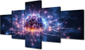 Rebotipy 5 Panels Artificial Intelligence Concept Wall Art for Bedroom Neural Network Canvas Painting Wall Art for Living Room Contemporary Home Decor Stretched on Wooden Frame (50" Wx24 H)