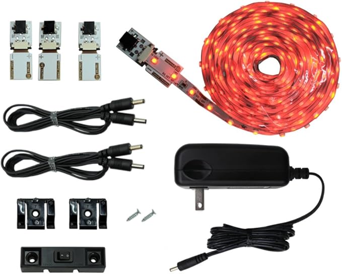 Inspired LED Cut and Connect LED Light Strips| Super Bright - 18 LEDs per Foot | RED | 9.5ft/ 3M | Flexible LED DIY Kit