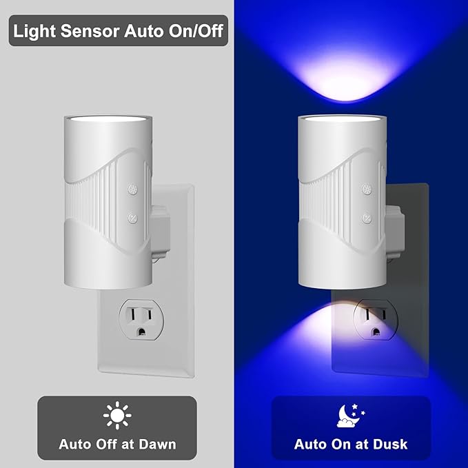 easuntec Night Light, Night Lights Plug into Wall, Color Changing Night Light, Dusk to Dawn Sensor, 8 Light Modes, Dimmable RGB Night Lights for Bedroom Bathroom Hallway Kitchen Stairs (RGB,2 Pack)