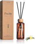 M&SENSE Reed Diffuser Set, Madagascar Vanilla Scented 6.3 fl oz Natural Essential Oil Diffusers with Sticks, Non-Toxic Organic Air Freshener, Long-Lasting Fragrance Oils for Living Room Bedroom