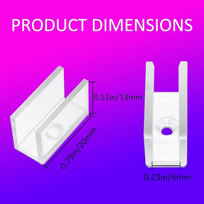 Neon Rope Light Mounting Brackets, 50PCS Neon Lights Install Fixing Clips Accessories for 6x12mm LED Neon Flexible Strip Lighting, Neon Signs DIY(50 Screws, 50 Clips)