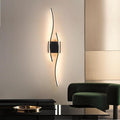 Modern Wall Lights 47.2inch, Dimmable Wall Sconce with Remote Control, Hardwired Black Wall Scones Lighting LED Wall Lamp for Living Room Bathroom Hallway Hotel Bedroom Stairs