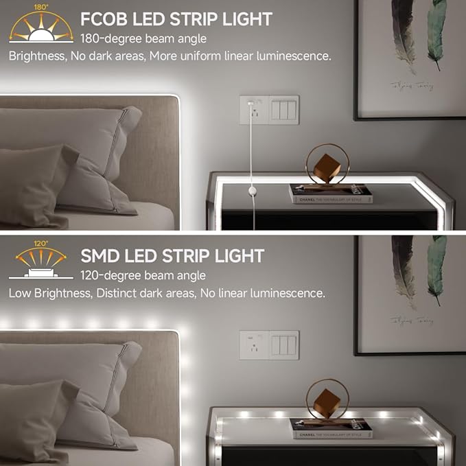 BTF-LIGHTING FCOB COB FOB LED Strip Lights 5V USB Powered 9.8FT 960LEDs Cool White 6000K 8mm Width Dimmable CRI 90+ with 3M Tape Flexible High Density for 3D Printer TV Backlight PC DIY Decor