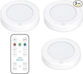 Brilliant Evolution Wireless LED Puck Light 3 Pack - Works with Remote Control - Under Cabinet, Closet Light - Battery Powered - Under Counter Lighting - Stick On Lights
