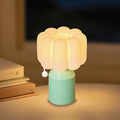 Mini Night Light for Bedroom, Flower Silicone Night Light with 30min Timer, Touch Control Dimmable Lamp with 3 Brightness Levels, LED Rechargeable Nightlight, Cute Bedside Lamp for Kids Gifts (Green)
