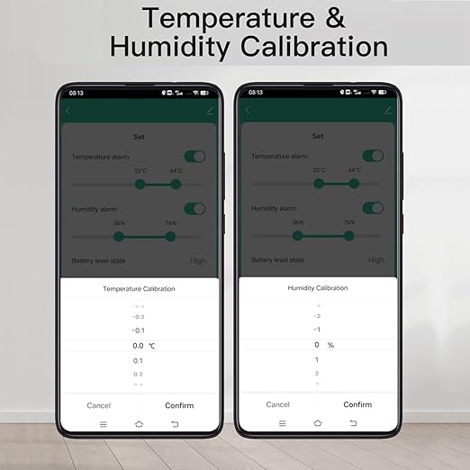 WiFi Hygrometer Thermometer Sensor: Wireless Smart Temperature Humidity Monitor with App Notification Alert, Data Storage Export, Calibration Function, Compatible with Alexa (White-2PCS)