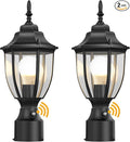 Lamomo Outdoor Post Lights, 2 Packs Dusk to Dawn Lamp Post Light Fixture, Waterproof Aluminum Lamp Posts Outdoor Lighting Pole Lantern for Yard Patio Pathway Garden