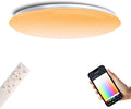 1-Pack, 13 inch Smart LED Music Ceiling Light with Bluetooth Speaker, Compatible with Alexa & Google Home, Color Changing RGB Dimmable Light for Living Room, Bedroom, Kitchen