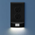 SnapPower 3 Pack MotionLight [for Duplex Outlets] - Motion Detecting LED Night Lights Built-in to Wall Plate - Bright/Dim/Off Options - Auto On/Off Sensor - (Duplex, Black)