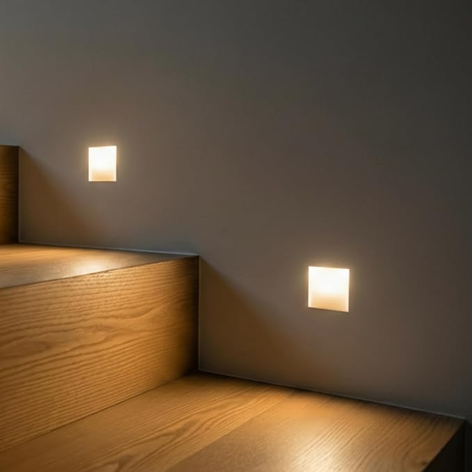Aaban Stair Lights - Crafted with Corrosion-Resistant Aluminum Body, 3 LED Modes - Motion Sensor Light Blends Refined Safety & Illumination for Hallways - UL & CE Certified LED Lights for Stairs