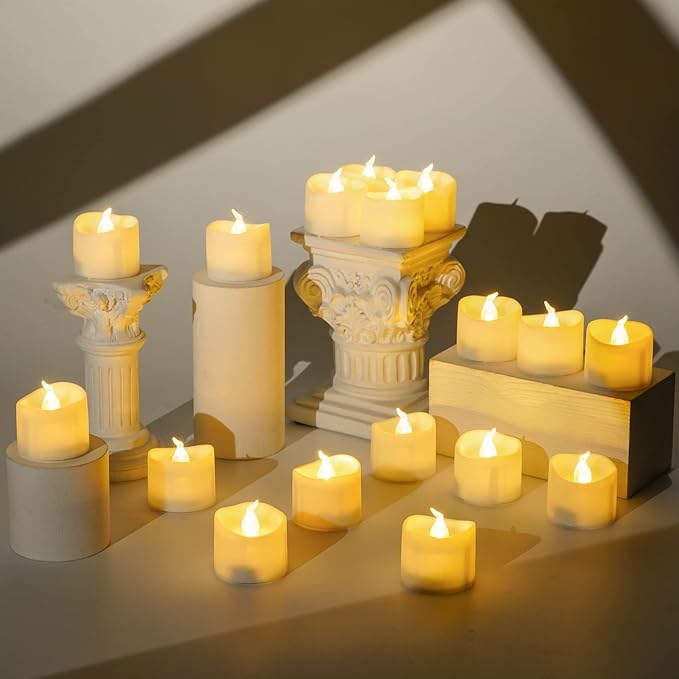 Da by LED Tea Light, Remote Control Tea Light, Electric Flashing Battery Powered LED Candle 1.5" x 1.5" for Wedding Party Halloween Christmas Home Decor 24pcs (Pack of 2)
