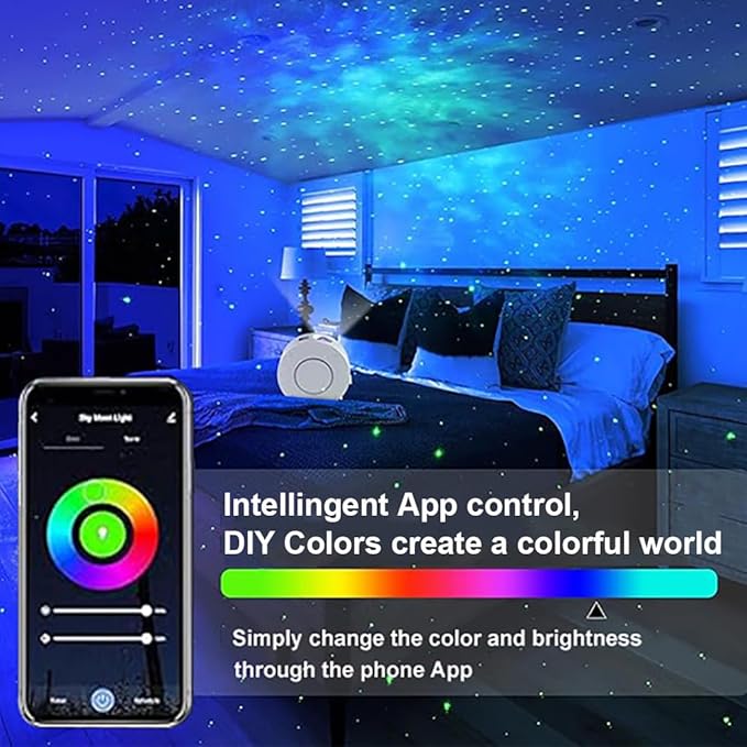 Galaxy Projector for Bedroom, Star Projector,Smart APP Memory Setting, Compatible with Alexa & Google Home, for Kids Adults Bedroom,Room Decor,Game Room,Party (Yellow Stars)