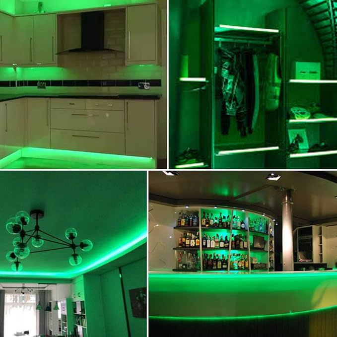SURNIE LED Neon Lights 50ft LED Strip Lights Waterproof 110V Flexible Cuttable Connectable Rope Lights Outdoor, Green Neon Lights Decor DIY, Bar, Hotel, Commercial Building Use