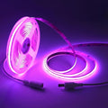 LED Strip Lights 24V COB LED Purple Super Bright LED16.4ft Dotless High Density 14W/m, 8mm Width Cuttable Flexible for Home DIY led Purple Commercial Decoration Projects (No Power Supply)