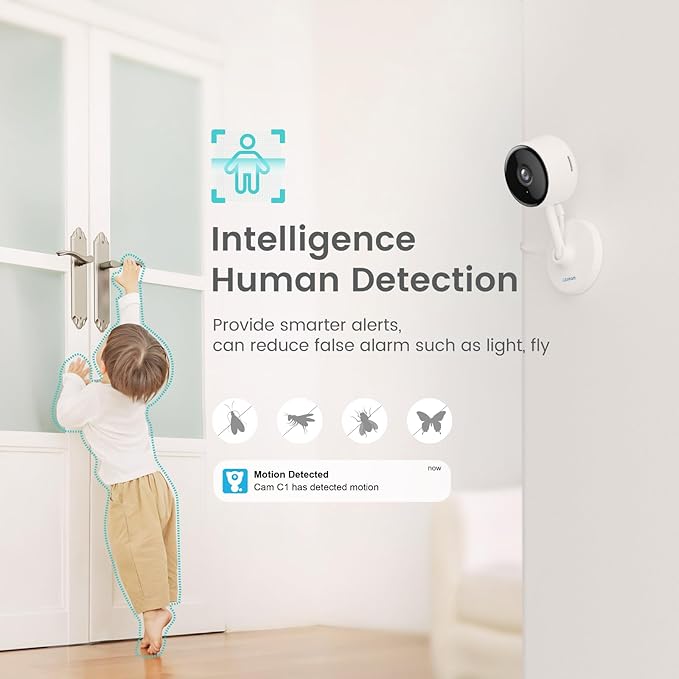 litokam Indoor Cameras for Home Security with Night Vision, Pet Camera with Phone App, WiFi Home Security Camara, Baby Monitor Work with Alexa, Motion Detection, 2 Pack, 4MP