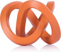 Orange knot decorative sculpture, orange home decor aesthetics, Möbius strip sculpture, suitable for decoration and display on bookshelves, living room TV cabinets, office cabinets, and coffee tables.