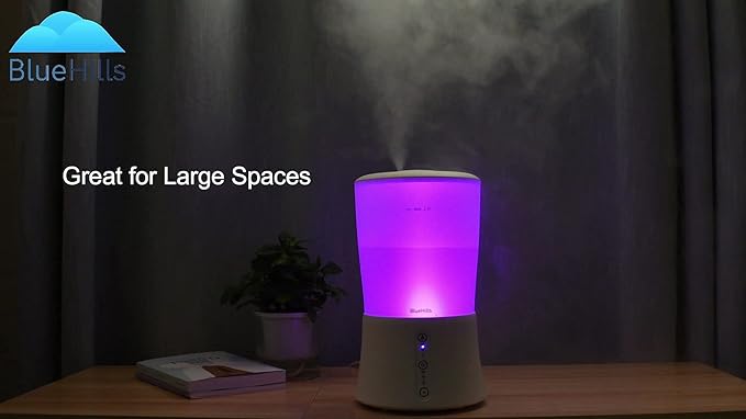 BlueHills Premium Large 2000 ML and 1000 ML XL Essential Oil Diffusers Humidifier Combo Set of 2 for Large Room Home with Décor LED Lights Great Gift – Value Pack of White