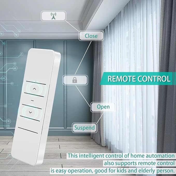 ZigBee 3.0 Smart Curtain Motor with Ripple Fold Track, Mini Silent Electric Drapery System, 1.2N.m App Voice Control Compatible with Alexa & Google Home (7 meters (275.6 inches))