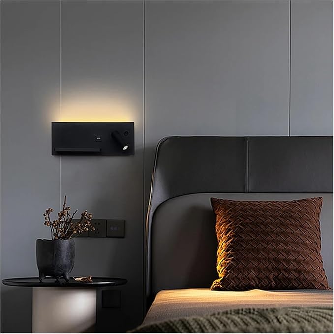 Wireless Charging Column Modern Minimalist Style LED Tone Wall Light Black White Luxury Home Decor Home Appliances Bedroom Nightstand,Chandelier
