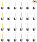 Jslinter S14 5000K Daylight Outdoor String Lights Bulbs Replacement, Shatterproof & Waterproof, 1 Watt LED 11W Equivalent, E26 Base Non-dimmable, Edison Vintage Style for Patio Garden, 24-Pack