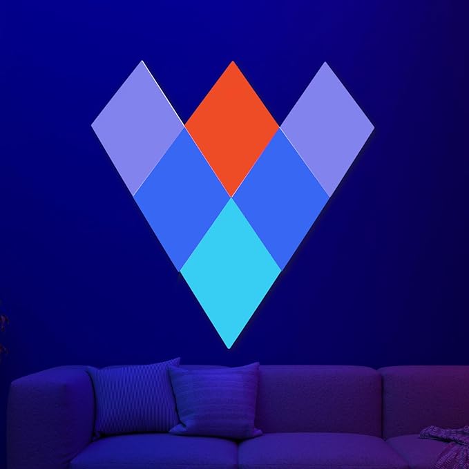 Smart Wall Light Panel, Multicolor Effects Music Sync RGB Wall LED Wall Lights with Multiple Control Methods, Wall Sconce | LED Room Lights | Video Game Room Decor for Home (#1)