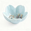 Flower Ring Dish Jewelry Tray, Ceramic Jewelry Dish, Cute Small Trinket Tray, Nightstand Bathroom Decor Ring Holder, Jewlery Plate Bowl for Christmas Friendship Birthday Gifts for Women Mom