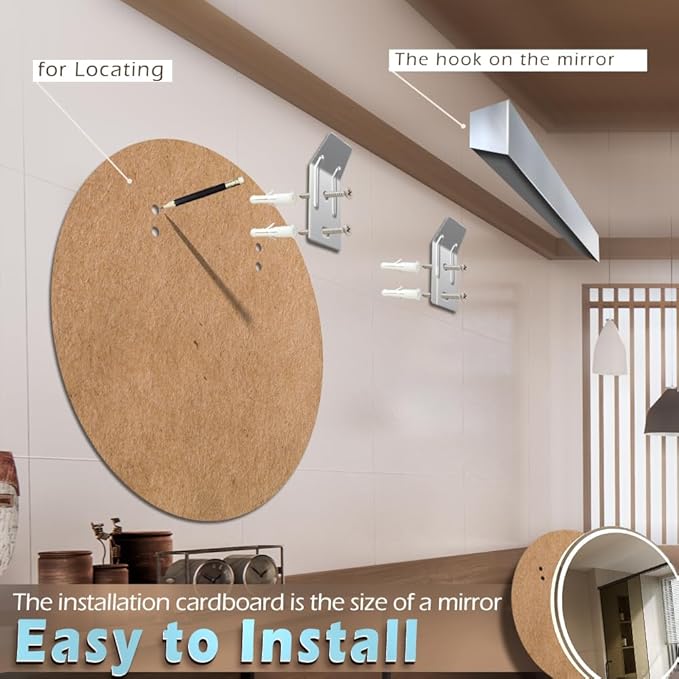 KWW 32 Inch Large Modern LED Round Bathroom Vanity Mirror, Color Temperature Adjustable, Anti-Fog Dimmable Lights, Easy to Install, Wall Mounted Makeup Mirror with Smart Touch Button