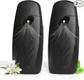 Automatic Air Freshener Dispenser 2-Pack,Histely Auto Air Freshener Spray Dispenser Wall Mounted or Free Standing Battery Powered w/Interval Spray Setting for Commercial & Home Use,No Drilling(Black)