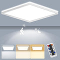 LEZOE 24W Motion Sensor LED Ceiling Light dimmable with Remote, 12Inch 2400lm 3000K/4000K/6500K Flush Mount Ceiling Lighting Fixture, Radar Sensor Lamp for Hallway Closet Laundry Porch Stair