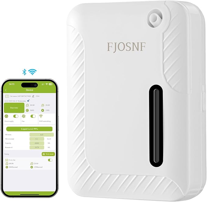 2026 Oil Diffuser Waterless 2200 Sq.Ft, Bluetooth&WiFi APP Control, 250ml Smart Scent Air Machine with Cold Air Tech for Large Rooms, Home, Office & Hotel, Plug-in