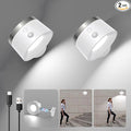 Moobibear Motion Sensor Wall Light Indoor 2Pcs, 3500mAh Rechargeable Battery Operated LED Wall Light, Wall Lamp Wireless with 360 ° Rotation, 3 Color Temperatures for Bedroom, Study, Corridor, Picture