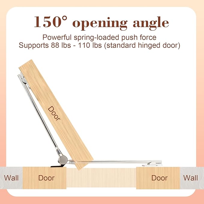 BokWin Automatic Door Closer for Home, Safety Spring Door Closers Adjustable Self Closing Device, Easy to Install with Arm, Screw, Wrench for 5kg (1 Pack, Black)