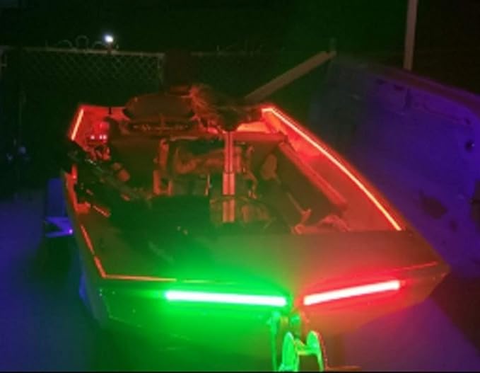 Green Blob Outdoors Marine Navigation LED Strips Kit for Pontoon, Bass, Sk,i Wave Runner, Jon Boats and Kayaks
