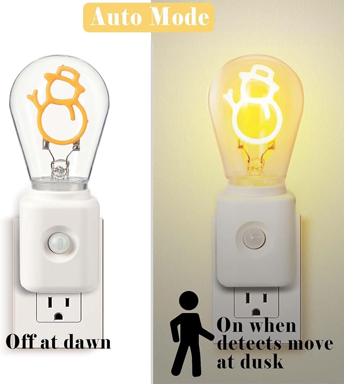 LED Night Light Plug-in with Smart Dusk-to-Dawn & Motion Sensor, 1W 10-100LM Dimmable, 2200K, for Bedroom, Hallway, 1 Pack