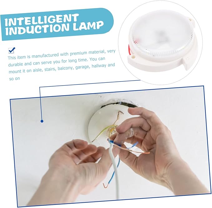 UPKOCH Motion Sensor Led Ceiling Light Flush Mount Smart Night Light for Hallway Office Home Acrylic Material Easy Install