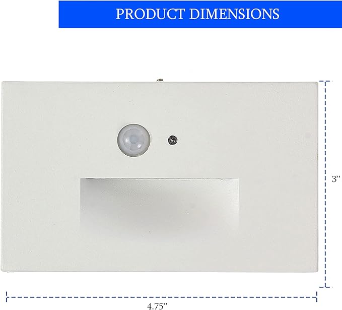 Ciata LED Indoor & Outdoor Motion Sensor Lights - Deck & Stair Lights with PIR Motion & Dusk to Dawn Sensor - White