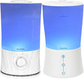 BlueHills Large Essential Oils Diffusers for Large Rooms Set of 2 2000ML Capacity Models Adjustable Cool Mist Output Options – Value Pack of White and White Wood Grain