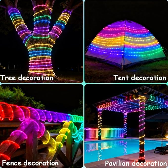 Honche Smart LED Fairy String Light USB 10M/33FT Rainbow Light Waterproof Remote/app Control Outdoor Indoor Rope Lights DIY Color Changing Christmas -mas String Light for Bedroom Garden Cafe