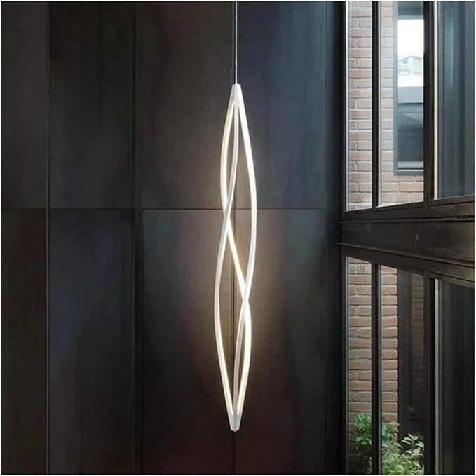 Modern Home Decor Led Lights Pendant Light Lamps Forstaircase Chandeliers for Living Room Hanging Indoor Lighting,Modern LED Chandelier(RC Remote dimming,White 150cm)
