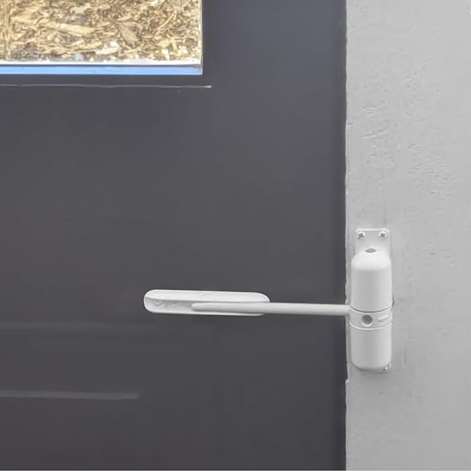 Prime-Line KC10HD Safety Spring Door Closer – Easy to Install to Convert Hinged Doors to Self-Closing – Diecast Construction, 4-1/4 In. White, Non-Handed (Single Pack)