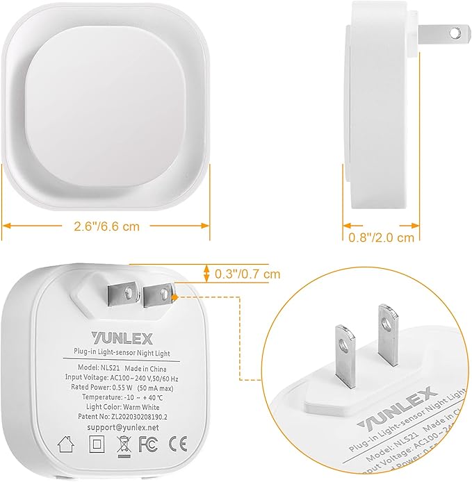 2 Pack Daylight White Night Light, Gentle Eye-Care with Dimmable Wide-Glow & Indirect Reflection, Auto Dusk to Dawn Sensor, Plug in for Kitchen Counter, Garage Workshop, Laundry, Hallway
