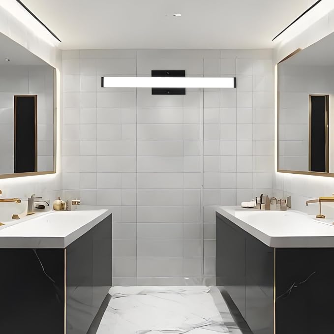 36 Inch LED Bathroom Vanity Light, 24W 3CCT Bathroom Light Fixtures Over Mirror, IP44 Dimmable Black Bath Vanity Lights Bar, ETL Listed